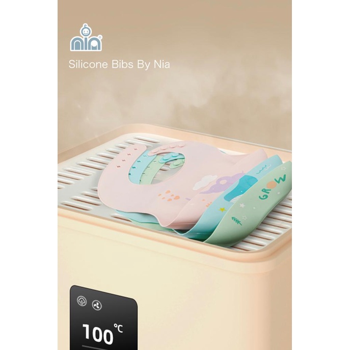 NIA BABY SILICONE BIBS - CELEMEK MAKAN BAYI BAHAN SILIKON BPA FREE