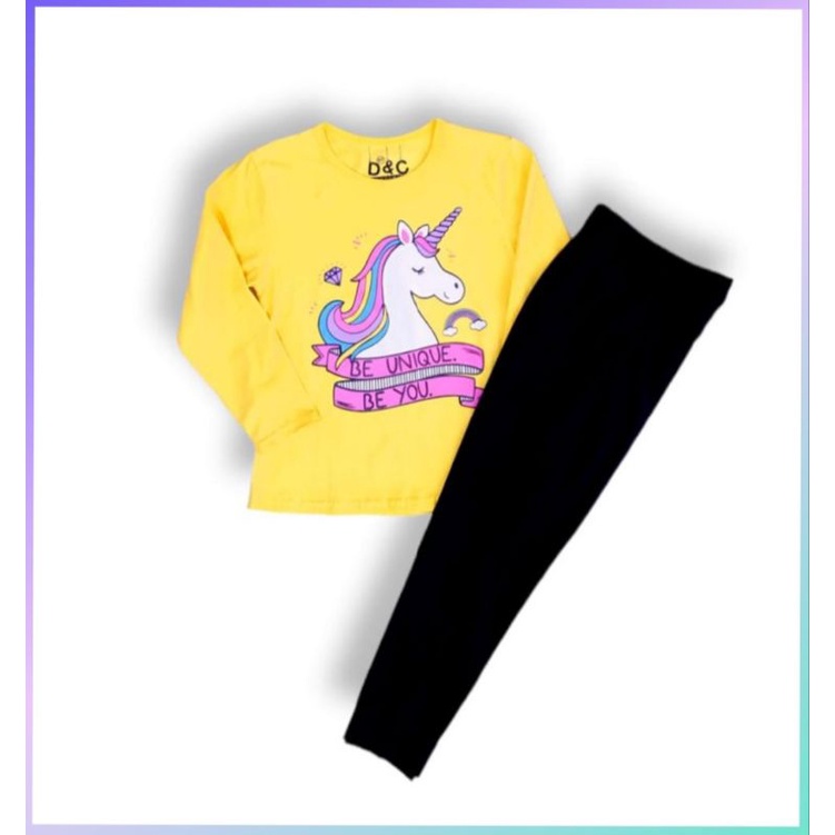 Piyama anak perempuan lengan panjang perempuan  baju anak perempuan kaos anak perempuan D&C ORI Gros