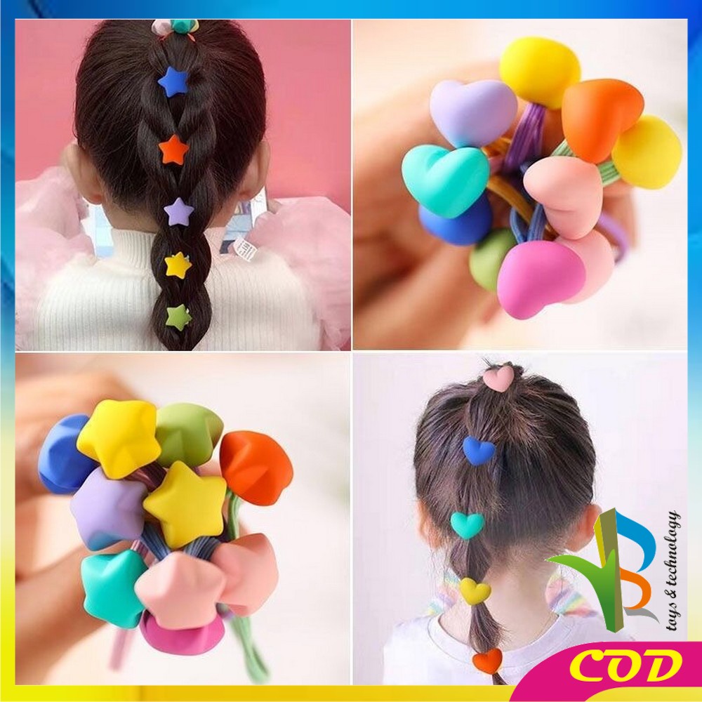 RB-C331 Ikat Rambut Korean Style 10IN1 / Karet Rambut Fashion / Ikat Rambut Anak Perempuan / Kunciran Rambut Wanita / Aksesoris Cewek