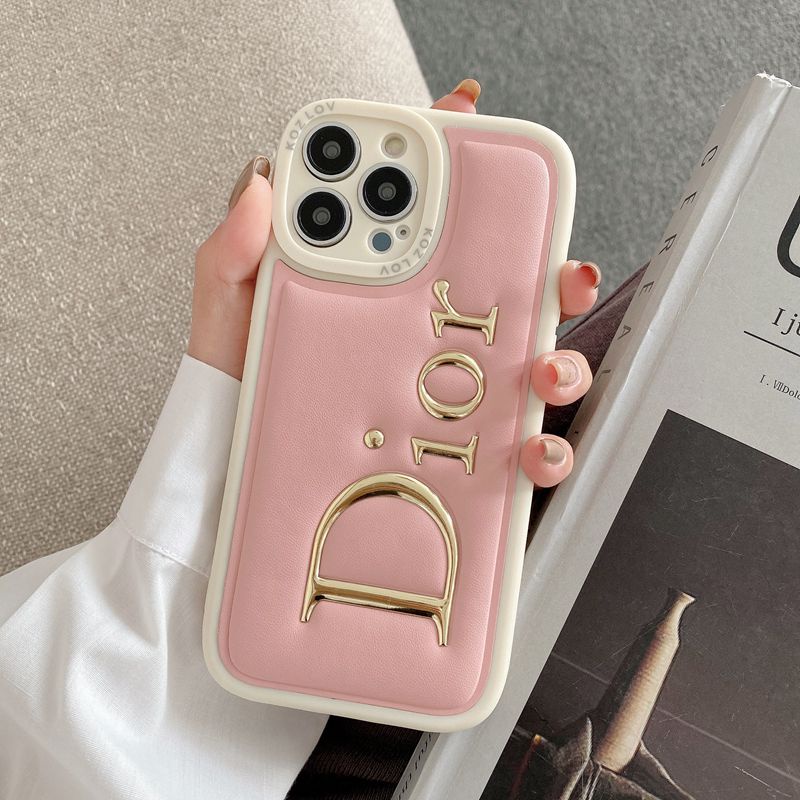 Case Handphone Wanita Bahan Kulit Warna Hitam Untuk iPhone 11 12 13 14 Pro Max 14 Plus DIOR