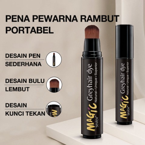 Sevich Pen Warna Rambut Pen Tanpa Air Berus Warna Rambut Temporan Menutupi Rambut Putih 20ml