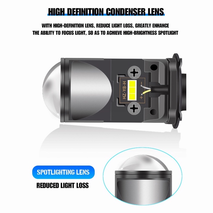 2pieces Lampu Led Projie H4 Mini Lens Y6D 50 Watt Super Terang promo harga untuk sepasang kiri kanan H4 Lampu Untuk Mobil