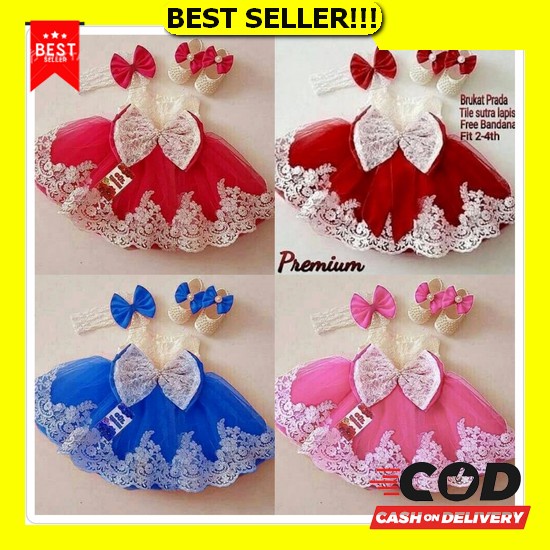 Dress Anak Perempuan Import 8 Tahun Dres Anak Cewek Import Korean Style Gaun Ulang Tahun Anak / Dres