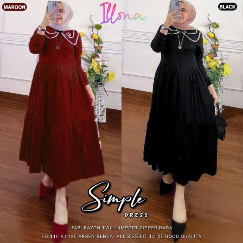 SIMPLE DRESS/DRESS SUSUN POLOS