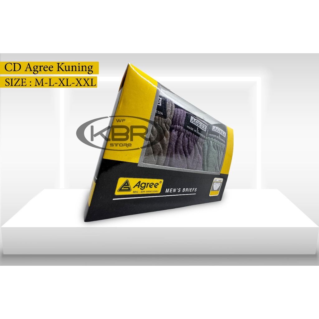 [ 3pc ] CD AGREE 2-8886 kuning| CD Celana Dalam Pria Dewasa [III N3/Q3] Karet Kerut celana dalam pria / wf store