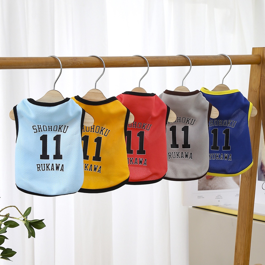 Rompi Olahraga Breathable Motif Kartun Ukuran XS-2XL Untuk Anjing / Kucing