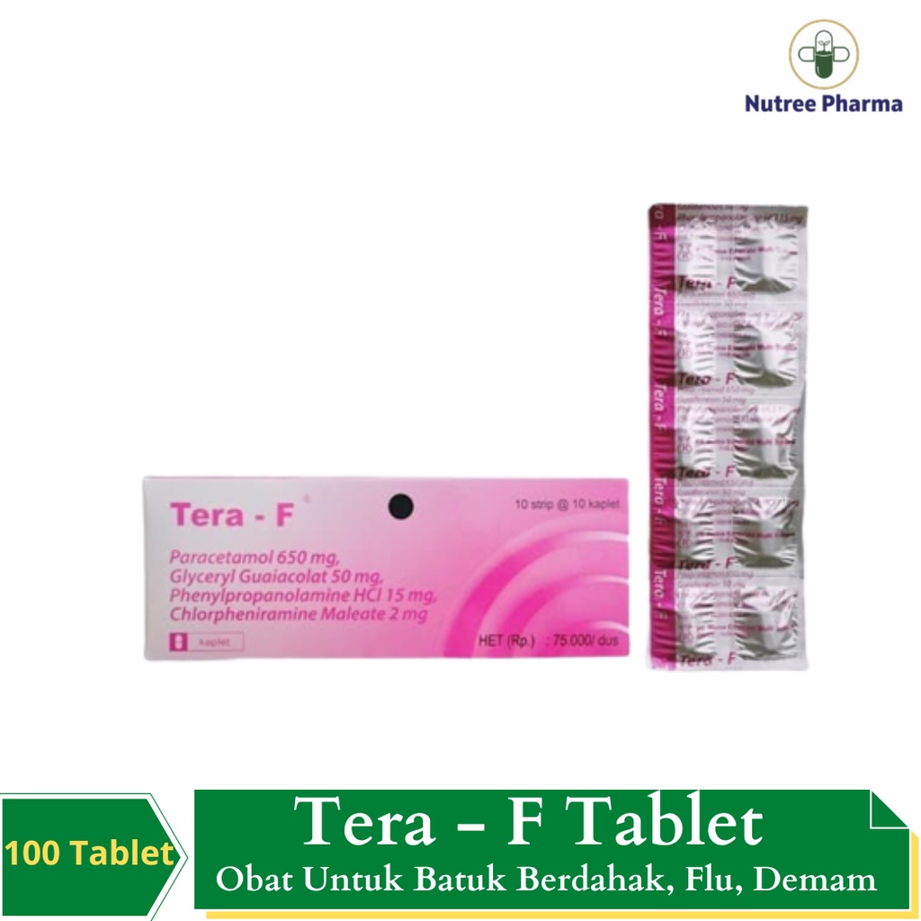 TERA F ISI 100 TAB - OBAT FLU | MERIANG| PILEK | PUSING TERA-F