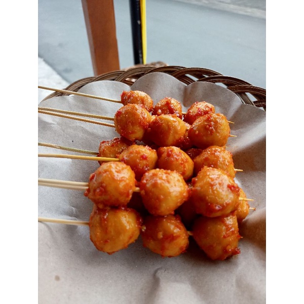 

Sate bakso ayam pedas