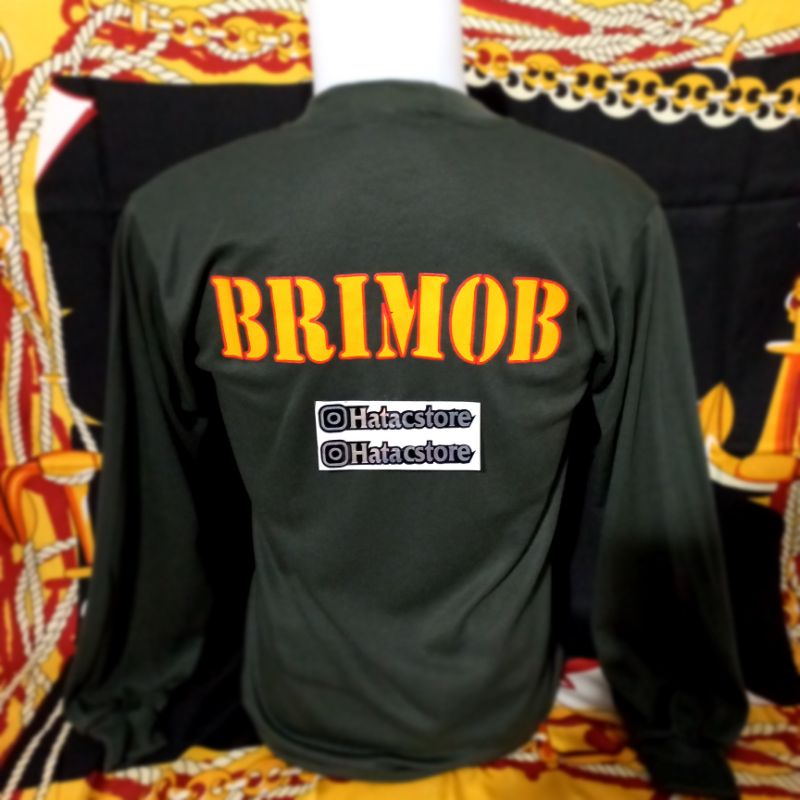 Kaos brimob Lengan Panjang Hijau