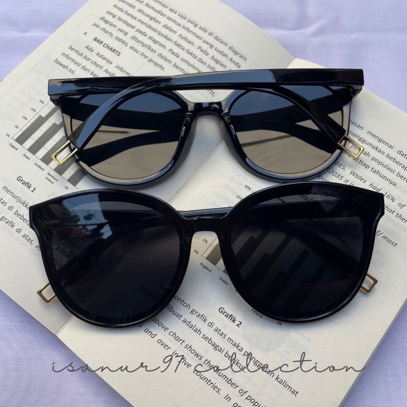 ISANUR97 | Kacamata Hitam Korean kaca mata Design Retro Mata Kucing Kacamata Hitam Wanita Sunglasses