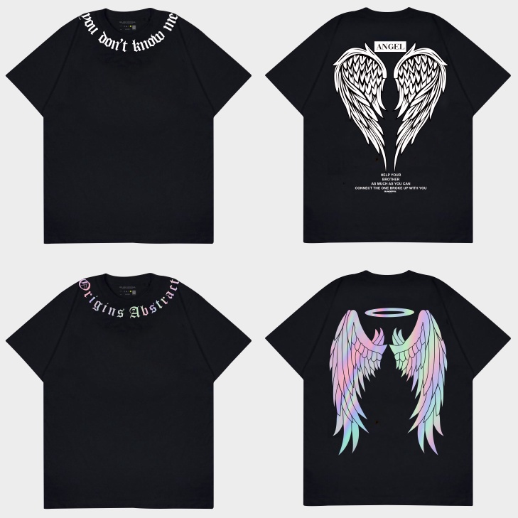 Gilan Kaos Baju PRIA/WANITA ORIGINAL ANGEL WING T Shirt Distro Desain Oversize Premium Hitam Putih Lengan Pendek Panjang Motif Sablon Viral Trendy Jepang Japan Keren Kekinian Unisex