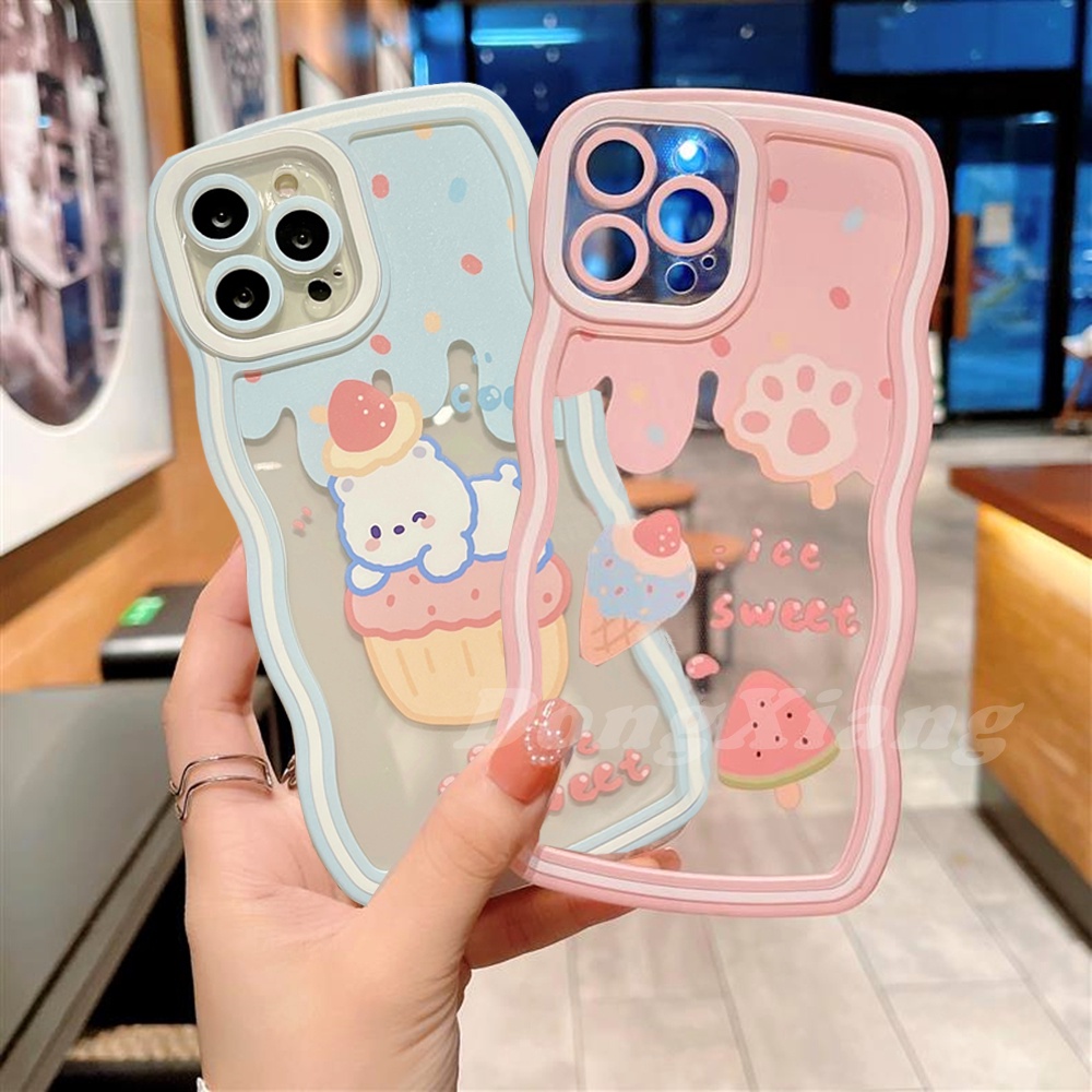 Samsung A04E A04S A13 A03 A03S A23 A22 A21S A12 A02S A11 A51 A10 A30 A50 A52 A20S A10S M12 A71 A73 A53 A33 A32 Ice Cream Bear Wave Edge TPU Phone Case Cover DGX