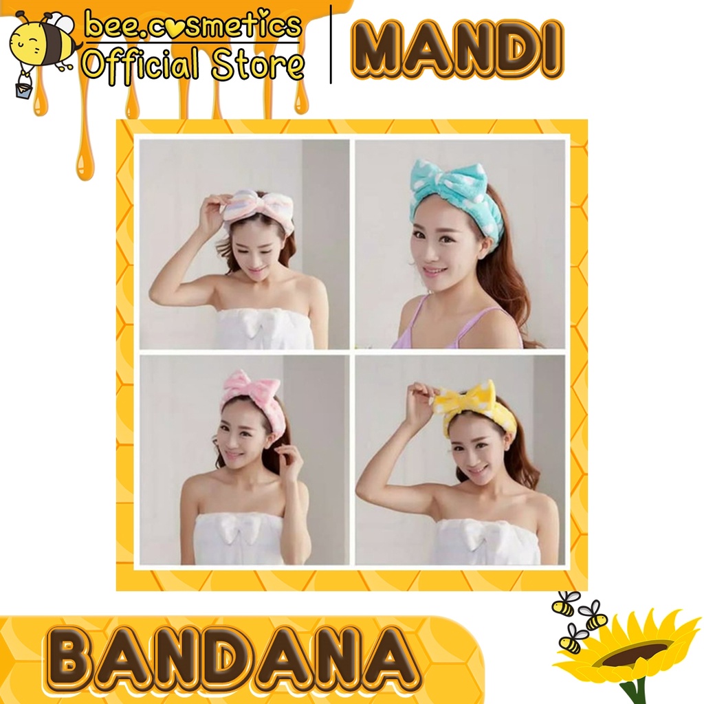 BANDO / BANDANA PITA MOTIF MANDI POLKADOT / IKAT RAMBUT MANDI KOREAN STYLE