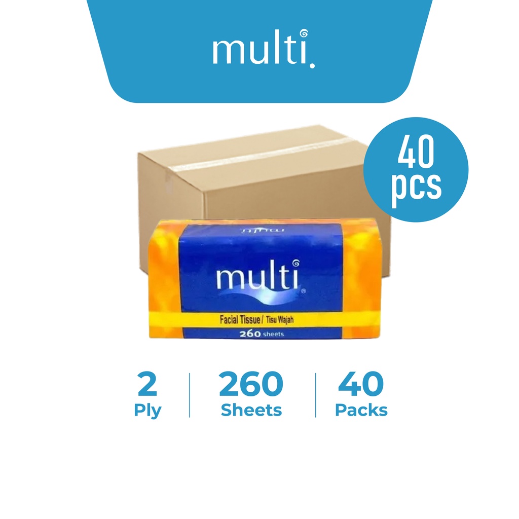 Kemasan Karton - Tessa Multi Facial Tissue 260s - isi 40 pack