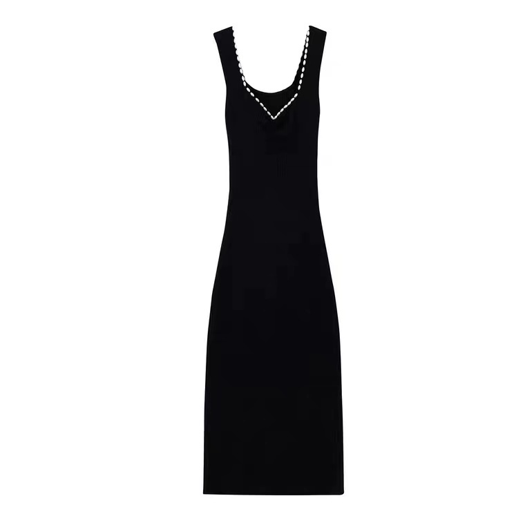 【Elegant】Korean Solid Sleevless Bodycon Midi Dress 7208