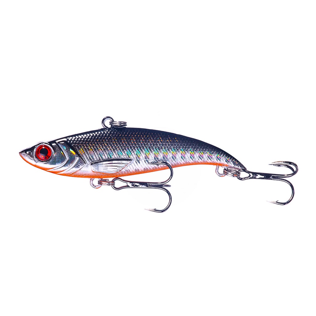 Hengjia 1pc Umpan Pancing VIB Casting Fishing Lure Tiruan Bentuk Ikan 7.5cm / 12.8g Sinking Bait Bahan Plastik Rattling Vibration Bait Fishing Gear