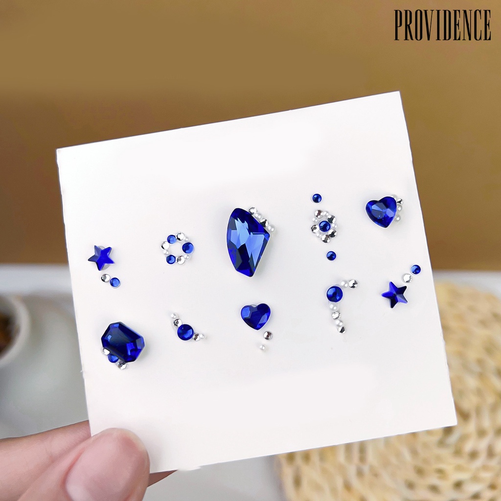 Providence Ornamen Berlian Imitasi 3D Bentuk Hati Asimetris Multi Ukuran Untuk Dekorasi Nail Art DIY