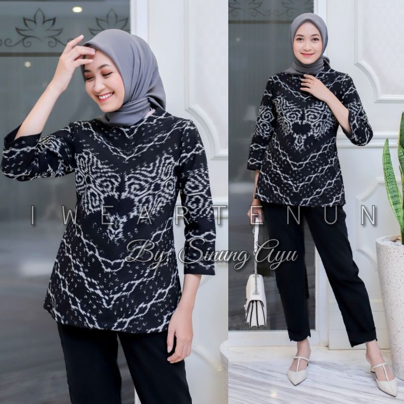 BLOUSE AZZAHRA TENUN KEKININAN, ATASAN BAJU KANTOR, SET COUPLE