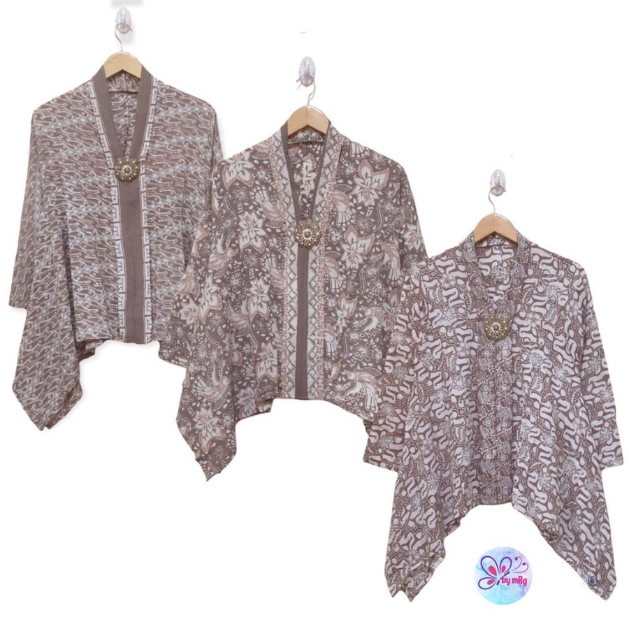 PREMIUM Blus Kartini Paris Brown Batik Klasik Sogan Warna Cappucino Coklat Atasan Kebaya Kutubaru Adem Bahan Jatuh Encim Kondangan Casual Model Waka Kekinian