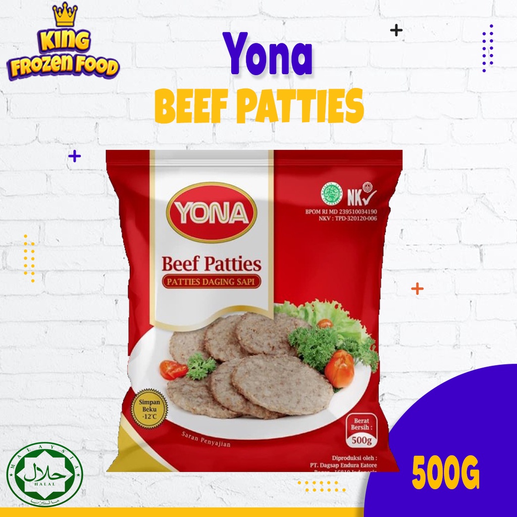 Yona Patties Daging Sapi/Beef Patties 500Gram