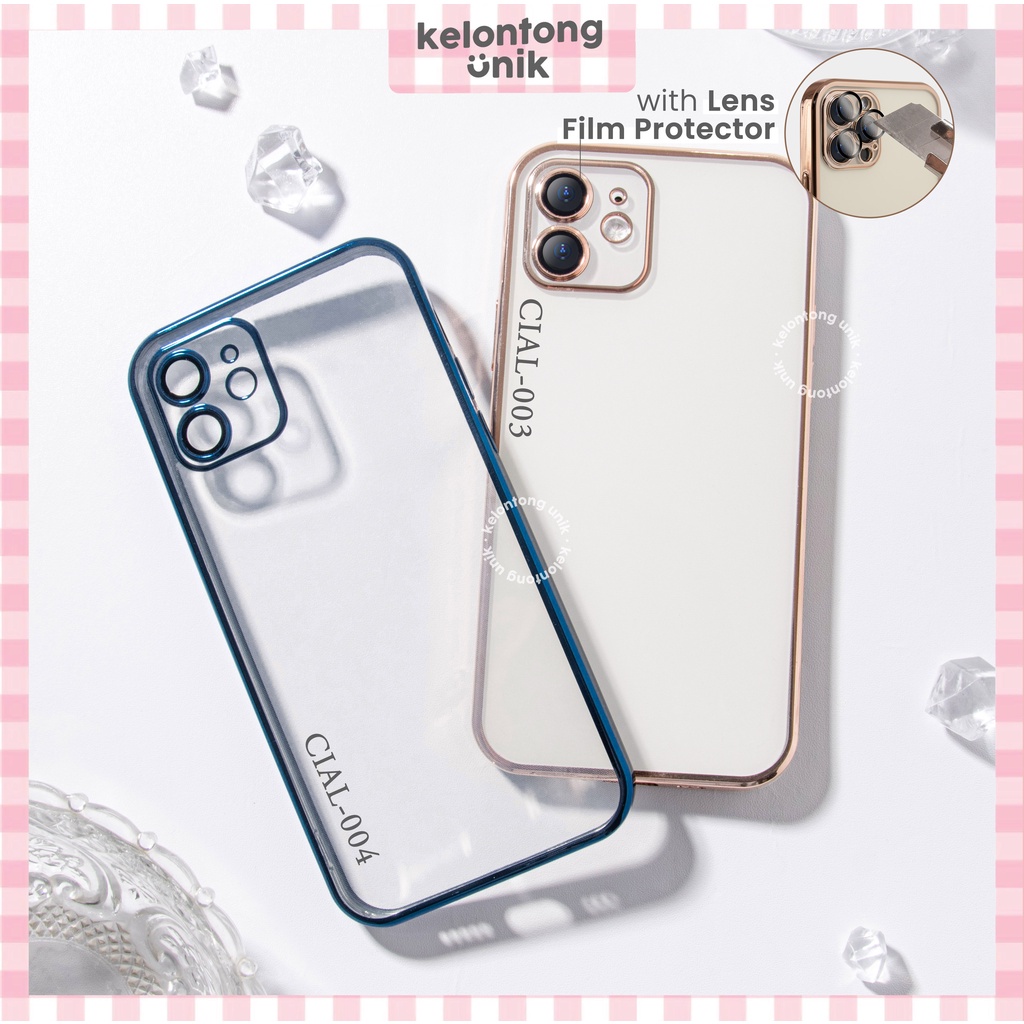 (Seri 2) For iPhone - Gold Plating Case + Camera Lens Film Protection