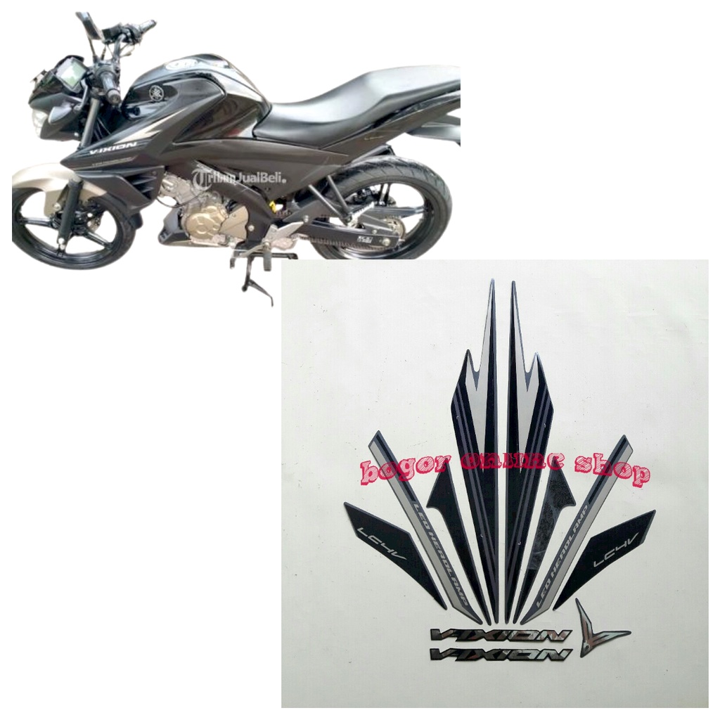 stiker motor vixion facelite 2017 hitam doff