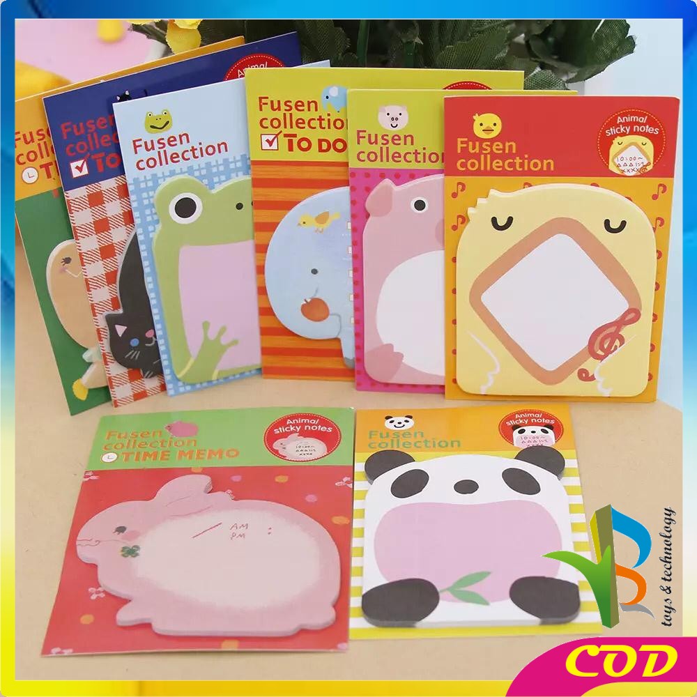 RB-A3 Sticky Notes Motif Binatang Tempelan Kertas Catatan Memo Note Karakter Animal Lucu Unik