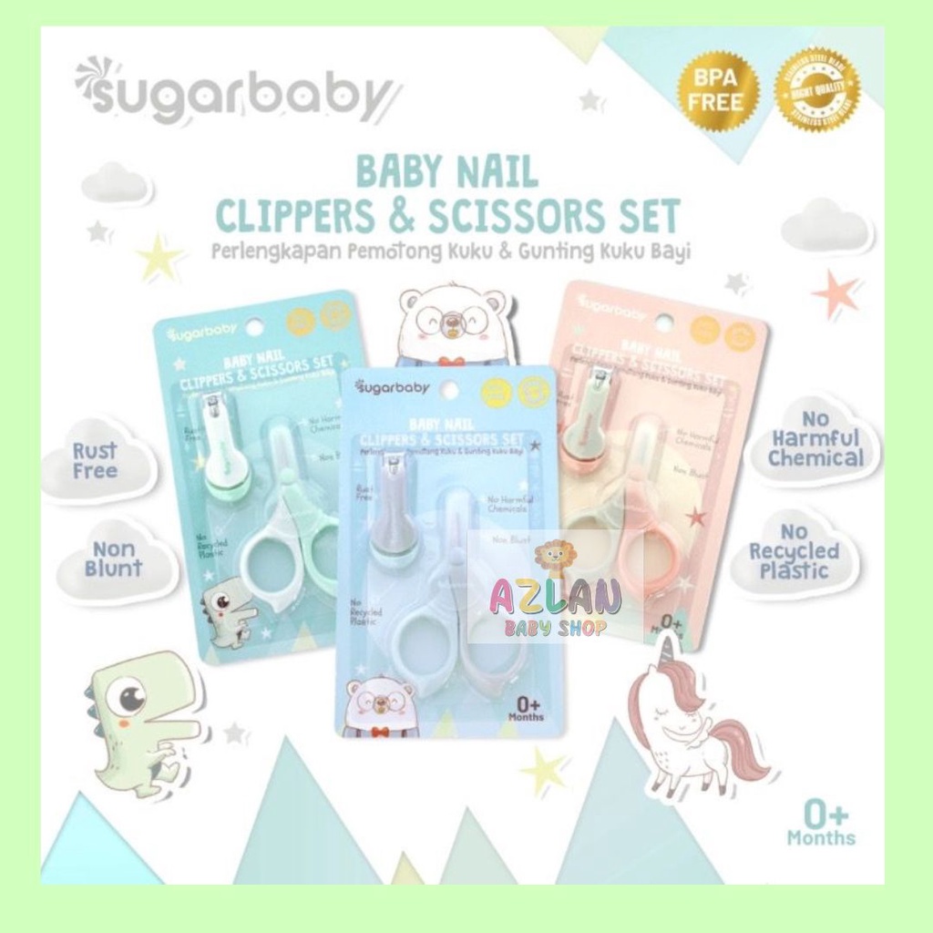 Sugar Baby 2 in 1 Manicure Set Baby Nail Sugar Baby Gunting Kuku Bayi