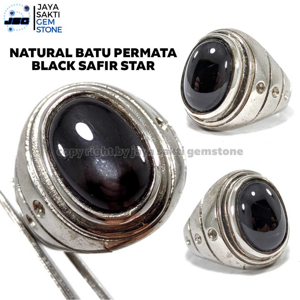 Natural Batu Akik Black Safir Star Minimalis BSS01