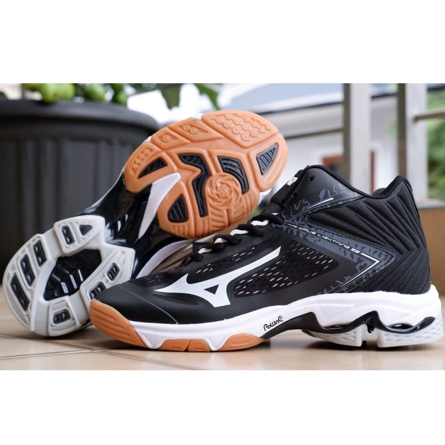 (BAYAR DITEMPAT) DS SEPATU VOLLY MIZUNO WLZ 5 MID BLACK PREMIUM VIETNAM IMPORT OLAHRAGA VOLI PRIA VO