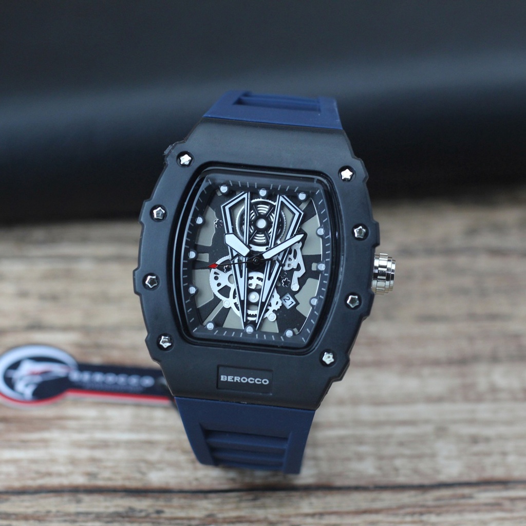 BISA COD! Jam Tangan Pria Cowok BEROCCO Tanggal Aktif Fashion Import Murah Mewah BONUS BATERAI CADANGAN!