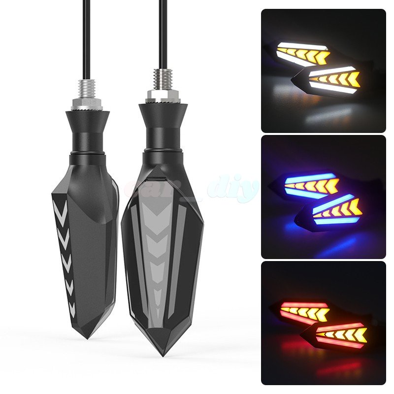 2 Pcs Lampu Sein Belakang Motor LED Warna Amber Untuk Kawasaki Z750R Z750S Z800 E version ER6n Z800 Z1000