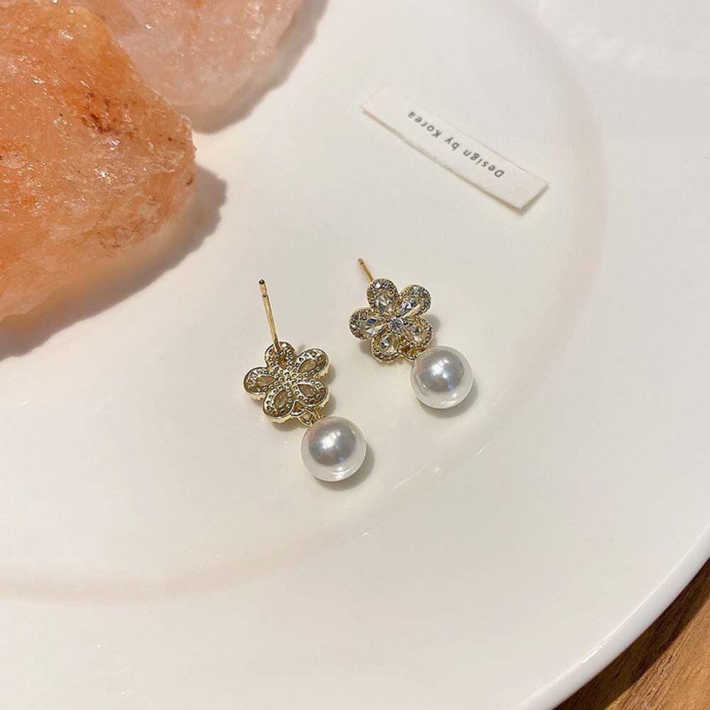 Mxbeauty Anting Bunga Gadis Hadiah Elegan Pesta Pernikahan Berlian Imitasi Ear Hook Perhiasan Aksesoris Gaya Korea Wanita Eardrop