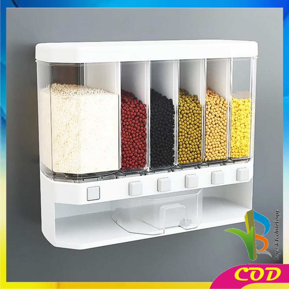 RB-C194 Dispenser Makanan Kering Tempat Penyimpanan Beras Sereal Biji Bijian Rice Box Food Dispenser