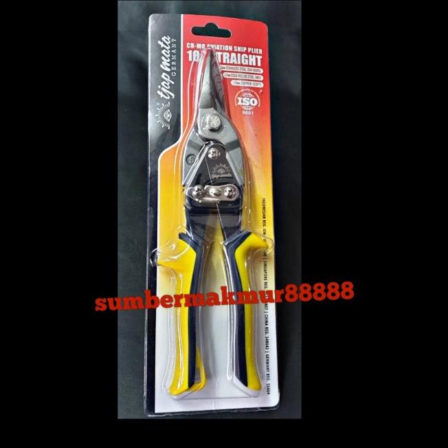gunting seng / gunting baja ringan 10" lurus cap mata (eyebrand)