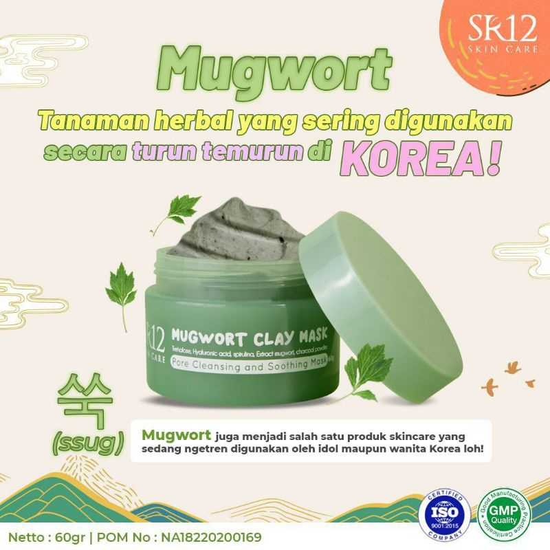 MUGWORT CLAY MASK/ MASKER WAJAH/ ANTI PORI-PORI/MENJAGA SKIN BARIER/ MASKER KOREA