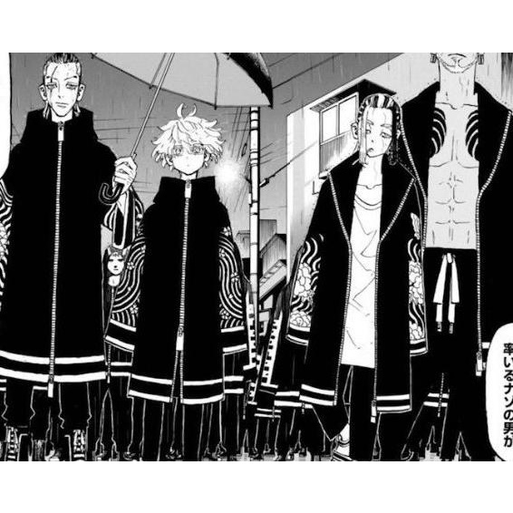 Jaket Jubah Jumbo Sweater Anime Tokyo Revengers Tokyo Brahman Senju - Hitam, L