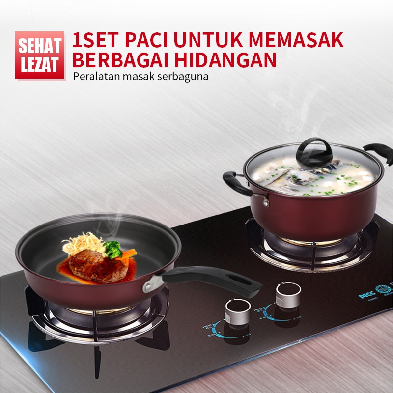 Panci Dan Wajan Penggorengan Teflon Set isi 3 Pcs Dan Bisa Satuan