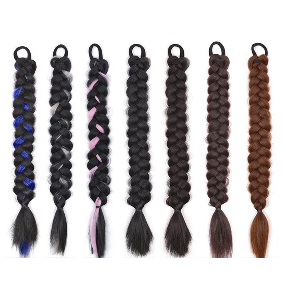 1 Pc Wig Rambut Palsu Model Kepang Twist Ponytails Warna Gradien Natural Untuk Aksesoris Perempuan