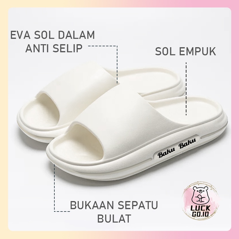 Sandal Slop Karet / Sandal Pria Dewasa /  Sandal Couple Sandal Jelly Sandal Rumah Sendal Karet Sandal Murah Soft Non-Slip Rubber Elastic Empuk