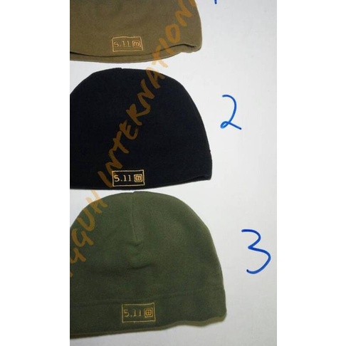Topi Kupluk 5.11 Import; Tutup Kepala Kerpus Gunung Hangat 511 Boonie - Hitam