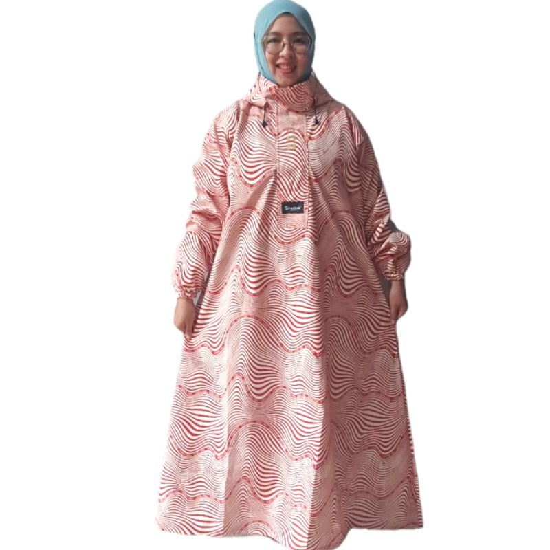 Jas Hujan Perempuan Gamis Muslimah Hijab Jubah Mantel hujan Waterproof