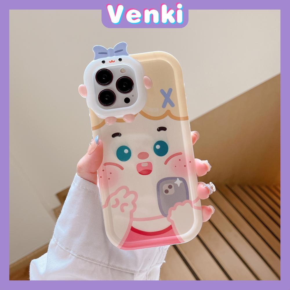 iPhone Case Silicone Soft Little Monster Case Glossy Cute Cartoon Couple Airbag Shockproof Protection Camera Compatible For iPhone 14 Pro Max 13 12 11 Pro 7 8 Plus XR