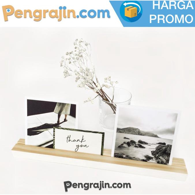 

Wooden Card Holders Tempat Kartu Kayu Nomor Brosur Meja