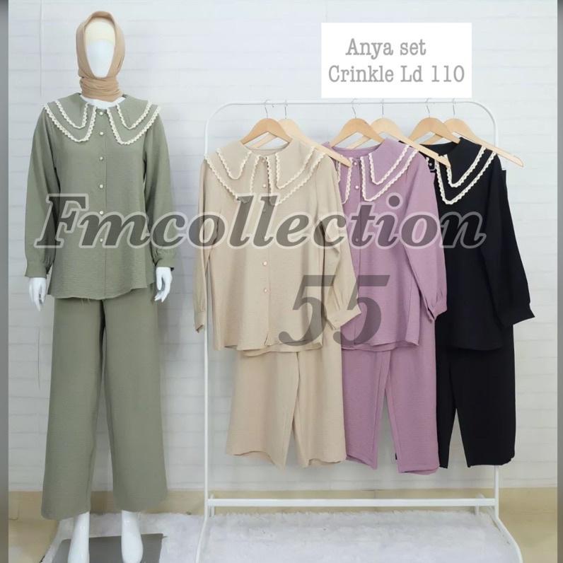 Terlaku,, Anya set crinkle airflow - Setelan Anya renda crinkle airflow LD 110 / Setelan polos crink