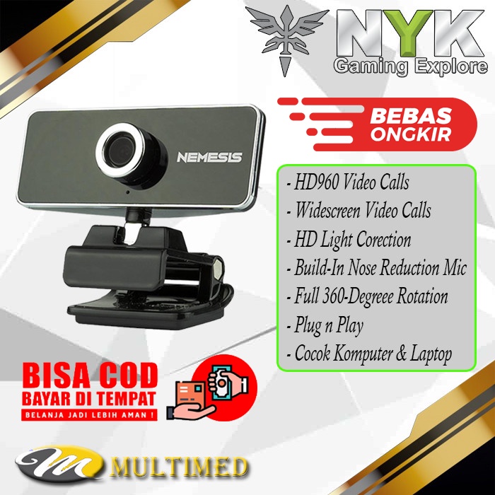 PROMO Webcam Gaming NYK Nemesis A80 Night Hawk Streamer HD 960P