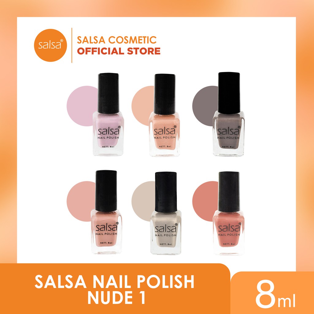 SALSA NAIL POLISH 8ML [BOX/6PCS] NUDE || GLAM