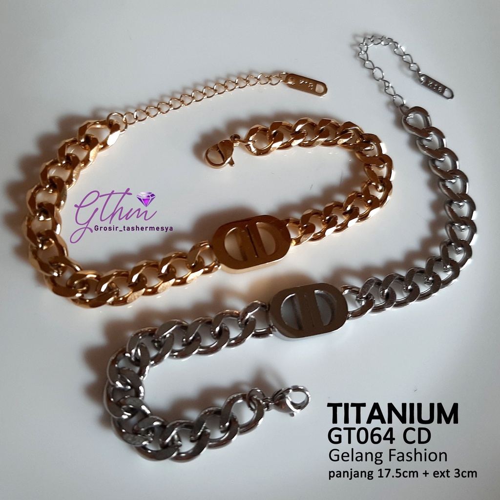 gelang tangan DD gt064 titanium stainless steel anti karat bisa di bawa mandi