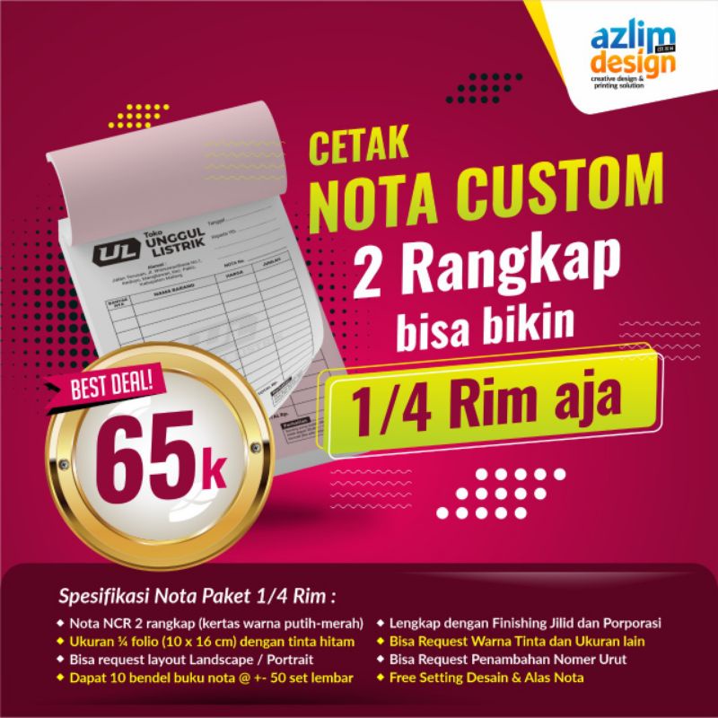 Jual Nota Kontan Custom 2 Ply Nota Olshop Kwitansi Shopee Indonesia 7811