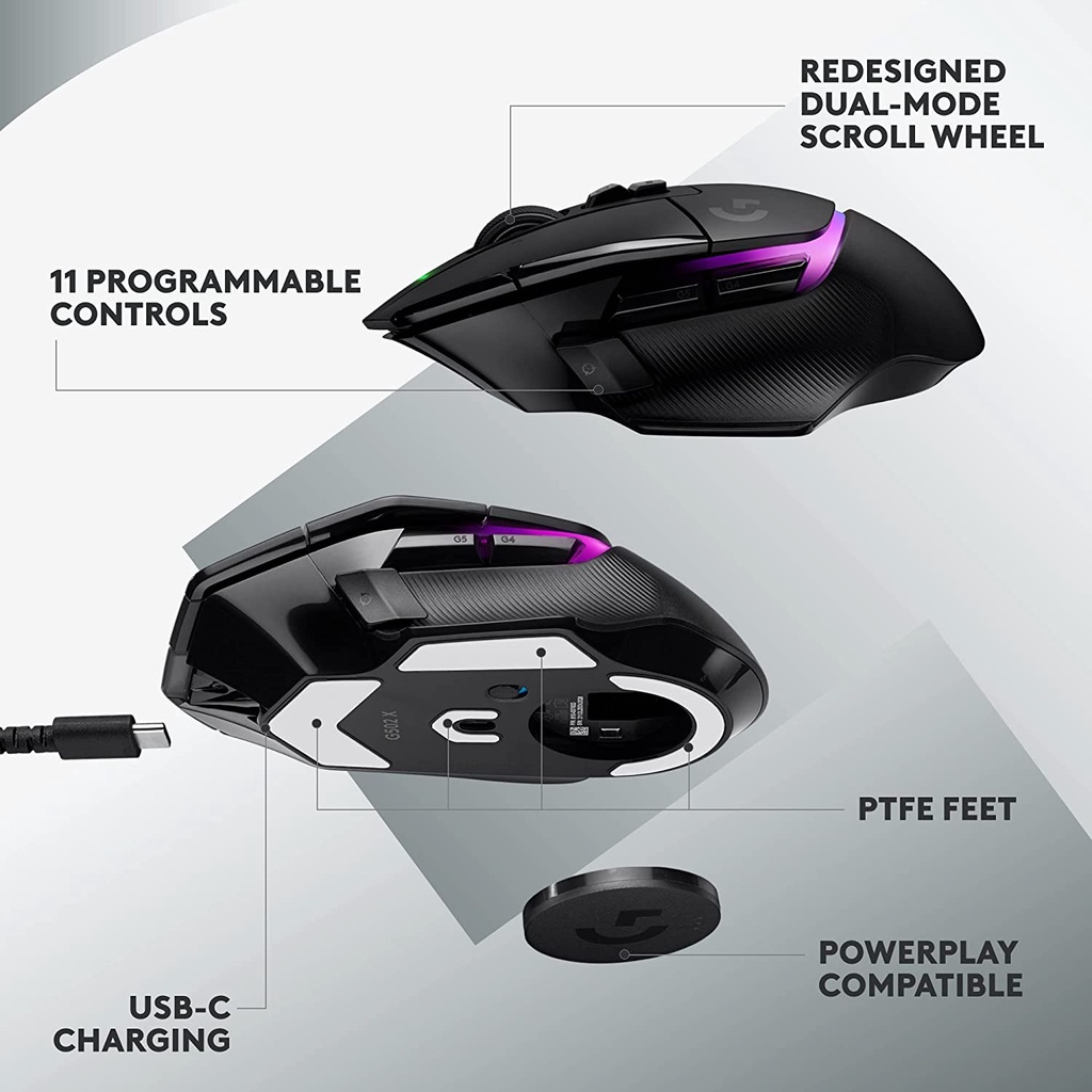 Mouse Logitech G502 X LightSpeed Wireless | Hero Sensor | Mouse Gaming